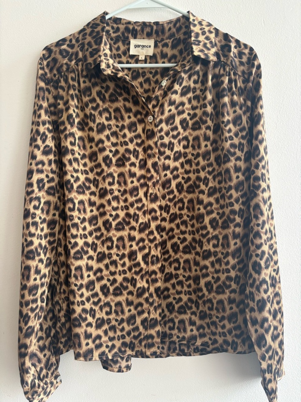 Garance Leopard Print Button-Down Blouse